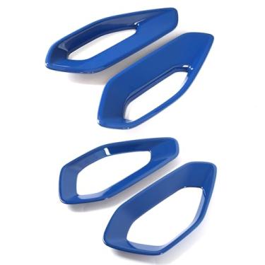 Imagem de Bekantogy 4 peças de console central, puxador lateral e interno, acabamento da tampa do painel da porta compatível com Nissan Frontier 2022-2025 ABS painel interno da porta e moldura de acabamento do