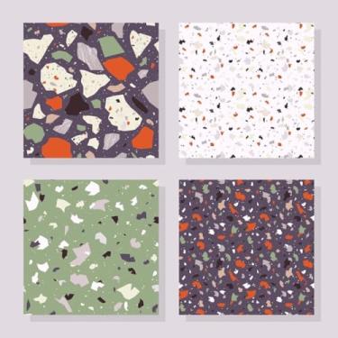 Imagem de Quadro Decorativo Estampa Terrazzo com Textura Mosaico - Arte Moderna para Parede 50x50cm