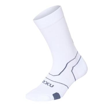 Imagem de 2XU Meias acolchoadas unissex Vectr, Branco/Cinza, P