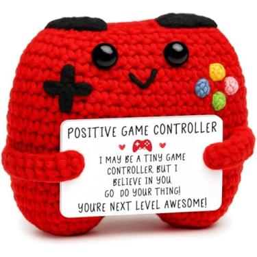Imagem de Controlador de jogo de crochê positivo - presente motivacional de apoio emocional para gamers, Natal, aniversário, dia dos namorados, presente de incentivo para homens, amigos adolescentes, ele, para