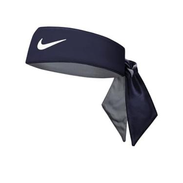 Imagem de Nike Gravata de cabeça premium Dri-Fit macia e absorvente de suor - unissex (azul binário/branco)