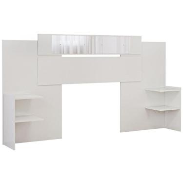 Imagem de Cabeceira Cama Box Madeirado Solteiro-casal-queen Mila C- Espelho Off White - Panan