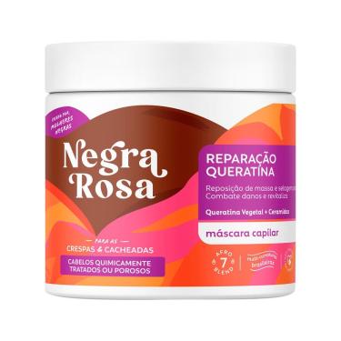 Imagem de Máscara Capilar Reparação e Queratina Negra Rosa Crespas e Cacheadas 500g