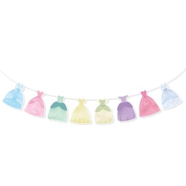 Imagem de Bandeirolas para Festa de Princesa, 3m Pré-montadas Primeiro Aniversário Tema Vestido Decoração para Fotos de Meninas Ideal Chá Bebê e Festas