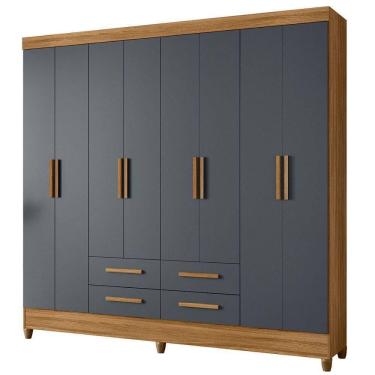Imagem de Guarda Roupa Casal 8 Portas 204 Cm Florida Freijo Cinza Moval Freijo