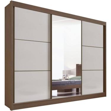 Imagem de Guarda Roupa Los Angeles Castanho Off White 3 Portas 6 Gavetas D?doro