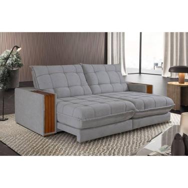 Imagem de Sofá Retrátil Berlim 1,80m 2 Lugares Molas Ensacadas Txr Prata