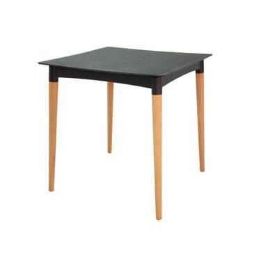 Imagem de Mesa Tramontina Laura Rattan 70 cm em Polipropileno Preto com Pernas de Madeira