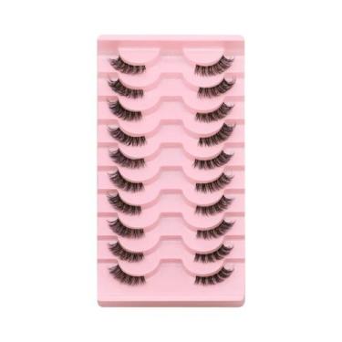 Imagem de Cílios Postiços Naturais Cat Eye Meio Cílios Com Faixa Invisível Macia