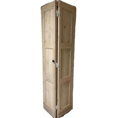 Imagem de LUBANN Porta de coqueteleira dupla de madeira de amieiro inacabada de 81 cm x 213 cm – laje pré-montada para armário, despensa ou lavanderia