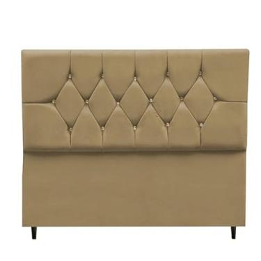 Imagem de Cabeceira Casal Queen King Solteiro em Suede e Pés de Apoio - Cabeceira - Decoração de quarto ideal para o Brasil(Cappuccino,2.00)
