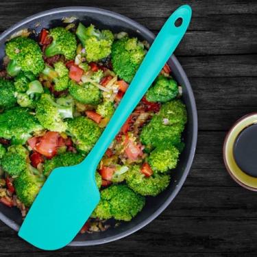 Imagem de Espátula de silicone grande, espátulas de borracha resistente ao calor de 315 °C para assar, cozinhar, raspar e misturar, utensílios de cozinha antiaderentes, núcleo de aço inoxidável, sem BPA, 28 cm