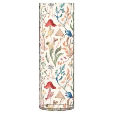 Imagem de JUZIHAI Vaso de plantas em aquarela para flores 9,9 cm x 30 cm cilindro de plástico moderno vaso de flores para centro de mesa de casamento decoração de casa