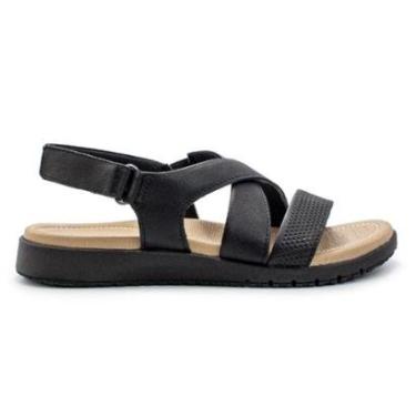 Imagem de Sandália Usaflex Feminina Em Couro Textura Fecho-Flex AL3702-Feminino