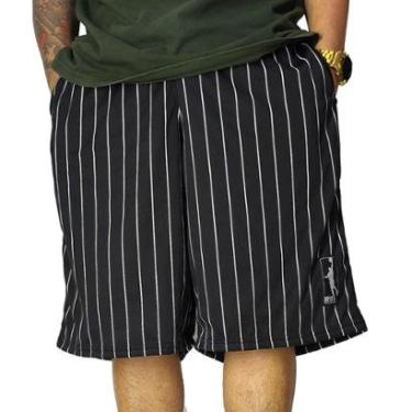 Imagem de Bermuda Basquete M10 Classic Listrada Aero-Dry Preto-Masculino