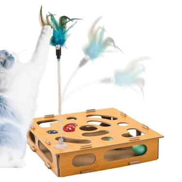 Imagem de Labirinto para Gatos | Arranhador Interativo de com Bolas,Caixa de Brinquedo para Gatinhos de Interior | Para Exercício e Treino em Casa na Sala Quarto e