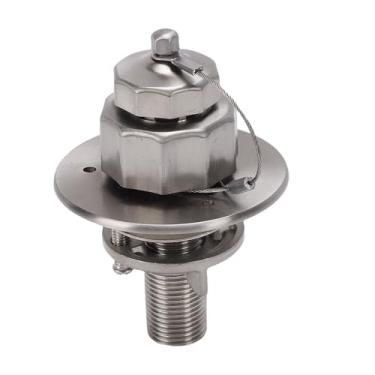 Imagem de Asixxsix All Metal RV City Water Inlet, RV Water Inlet with Check Valve, Metal Dust Cover, Connection, Trailer, Marine Boat, Brushed Finish