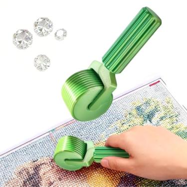 Imagem de 2026 Novo rolo de arte de diamante com alça estendida, ferramentas de pintura de diamante destacáveis, rolo de pressão para bordado de strass, prensagem suave, artesanato e pintura de diamante (verde)