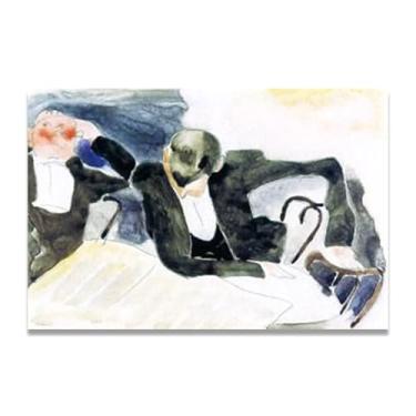 Imagem de LKXGRRSFG Arte de parede em tela WaiterCharles Demuth - reprodução de pintura a óleo abstração geométrica, design de interiores colorido ousado 19,78 x 75 cm sem moldura