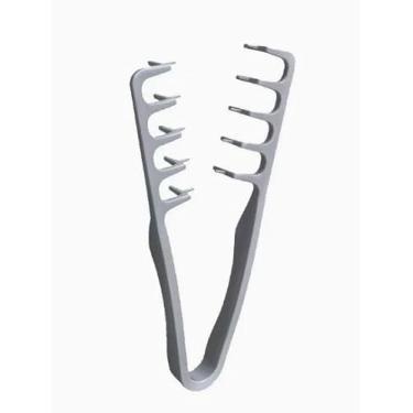 Imagem de Pente de cabelo masculino com textura fofa, escova volumizadora para franja e cabeça plana, aderência texturizada, pente de corte de cabelo fácil de limpar, cinza