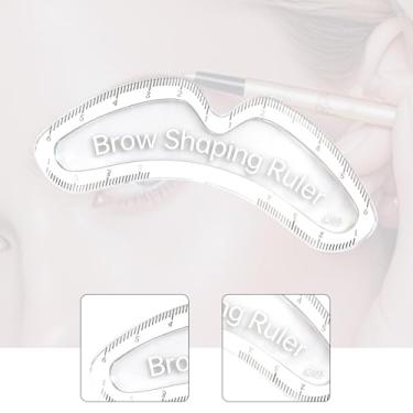 Imagem de FashionCha Régua para Modelar Sobrancelhas, Régua para Mapear Sobrancelhas Arqueadas, Estêncil Guia de Desenho Rápido para Dormitório, Salão de Beleza, Casa, 11.5 Cm X 3 Cm