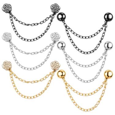 Imagem de 12 peças de clipes magnéticos para roupas - Hijab magnético multifuncional e clipes de camisa com corrente, laços de camisa ímãs sem pinos botões para roupas femininas mangas calças hijabs chapéus