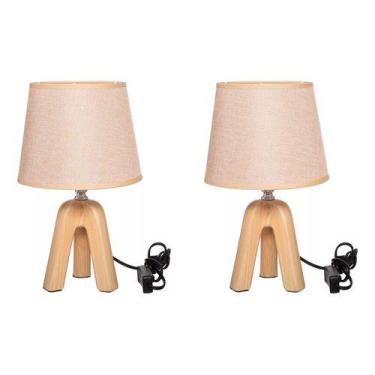 Imagem de 2 X Abajur Luminária De Mesa Quarto Sala Decoração Ambiente - - PGB, P