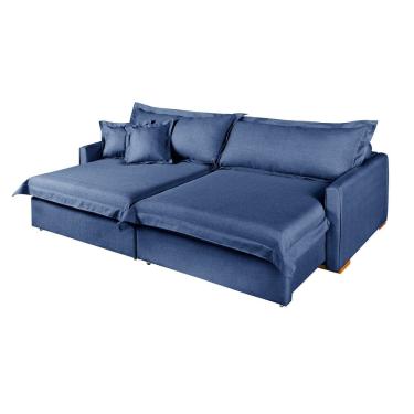 Imagem de Sofá Living Bali 4 Lugares 2,20 Retrátil  Almofadas Soltas em Linho