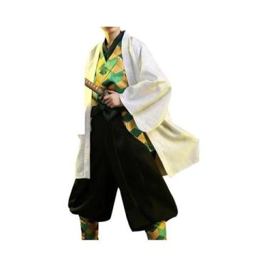 Imagem de Fantasia De Kimono Branco Para Homens, Cosplay De Demon Slayer Sabito 