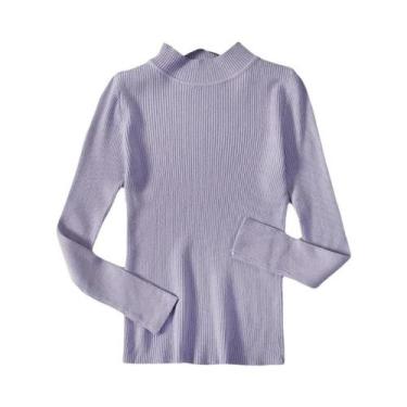 Imagem de Suéter De Gola Alta Em Cashmere Macio Para Mulheres, Tricô Básico Sóli