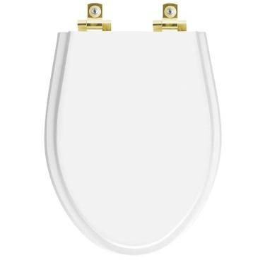 Imagem de Assento Sanitário Soft Close Absolute Branco Para Vaso Ideal Standard Com Ferragem Dourada