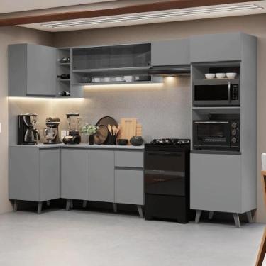 Imagem de Armário de Cozinha Completa de Canto 385cm Nice Madesa 04, Cinza