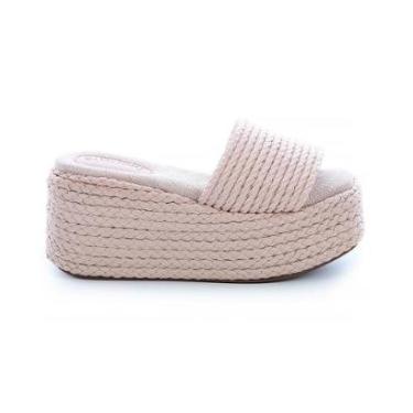 Imagem de Sandália Flat Plataforma Cordas Jully Bege-Feminino