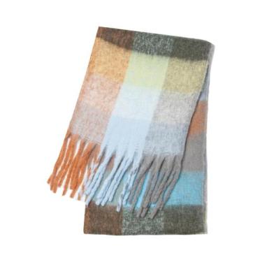 Imagem de Cachecol De Luxo Feminino Em Cashmere, Pashmina Grossa E Quente, Lenço