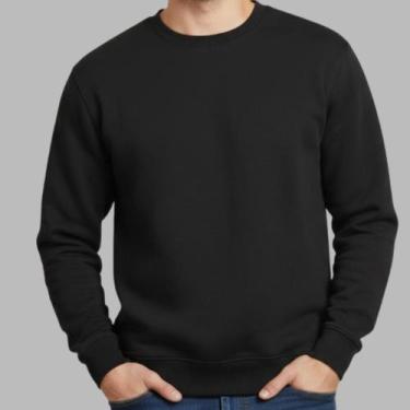 Imagem de Moletom Blusa Frio Unissex Gola Redonda Careca Lisa Básica Baggy - Mah