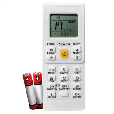 Imagem de Controle Remoto Compatível com Ar Condicionado Universal Branco com Pi