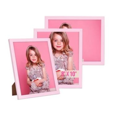 Imagem de Porta-retratos TWING Pink 8x10 com tapete para 5x7, conjunto de 3