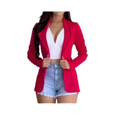 Imagem de Casaco Esportivo Feminino Estiloso, Blusa Casual de Escritório de Mang