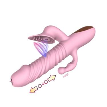 Imagem de Vibração Telescópica Estimulador Ponto G Língua Lambendo 14 Frequências Clitóris Brinquedos Sexuais para Mulher Zatla (Vermelho)