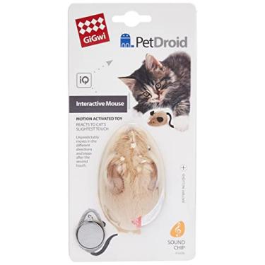 Imagem de Rato com som e movimento - PetDroid - GiGwi - Brinquedo para gatos (Cáqui - Marrom)