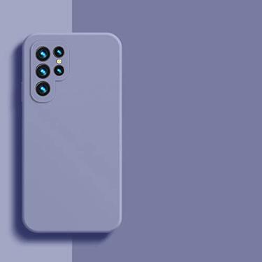 Imagem de Para Samsung Galaxy S23 Ultra Case Capa S22 Plus S21 FE Silicone Líquido Macio à Prova de Choque Capas de Telefone Para Samsung S23 Ultra, Cinza Lavanda, Para Samsung S21 Plus