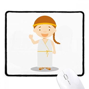 Imagem de Mousepad longo branco desenho Grécia borda costurada tapete de borracha para jogos