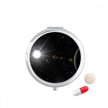Imagem de Caixa de comprimidos branca Dark Sky Night com bolso para remédios
