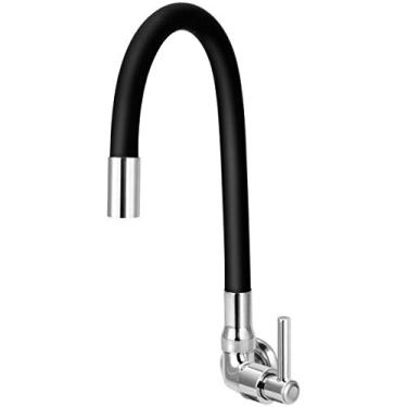 Imagem de Torneira para Cozinha de Parede Bica Flexível Gourmet Preta