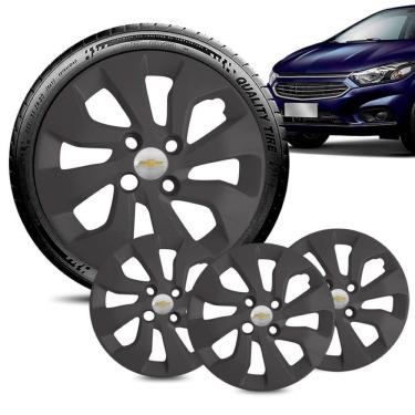 Imagem de Jogo 4 Calota Chevrolet Prisma aro 14 2017 a 20 Grafite Fosc