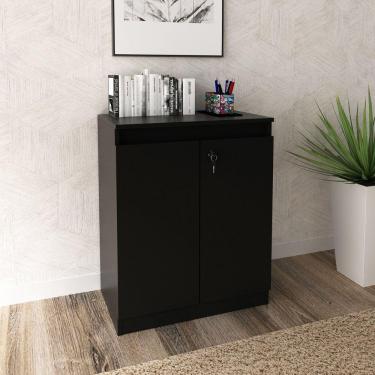 Imagem de Balcão para Escritório com Chave 2 Portas 74,5x60cm ME4149 Espresso Móveis Preto