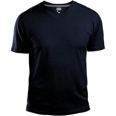 Imagem de GAP Camiseta masculina de algodão com gola V, cor lisa, Preto, M