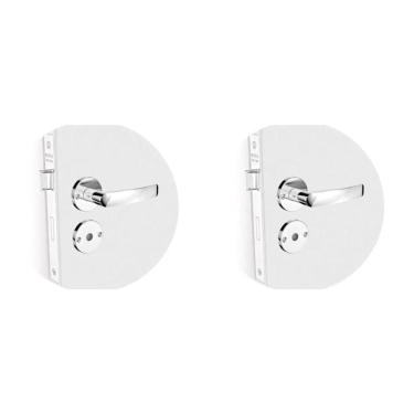 Imagem de 2 Fechadura Soprano Banheiro Pali Roseta Redonda Cr 40Mm