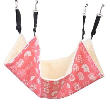 Imagem de IEUDNS Rede de suspensão para gatos 58x48cm, cama para animais de estimação suspensa respirável, almofada de dormir para gatos internos, suprimentos para, Vermelho