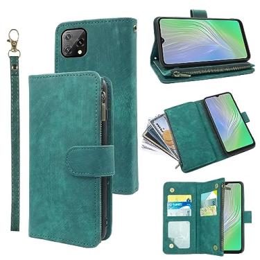 Imagem de Compatível com Blackview A55 Capa carteira com alça de pulso e couro vintage premium com suporte para cartão de crédito, acessórios para celular, capa para celular BlackviewA55 2021, mulheres, homens,